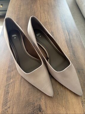 Zara Light Taupe Pointed Flats